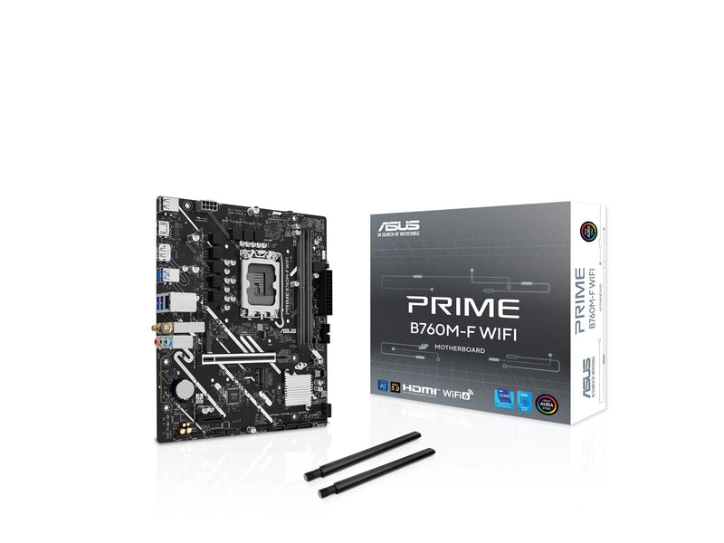 ASUS PRIME B760M-F WIFI Mainboard - Intel B760 - Intel LGA1700 - DDR5 RAM - Micro-ATX