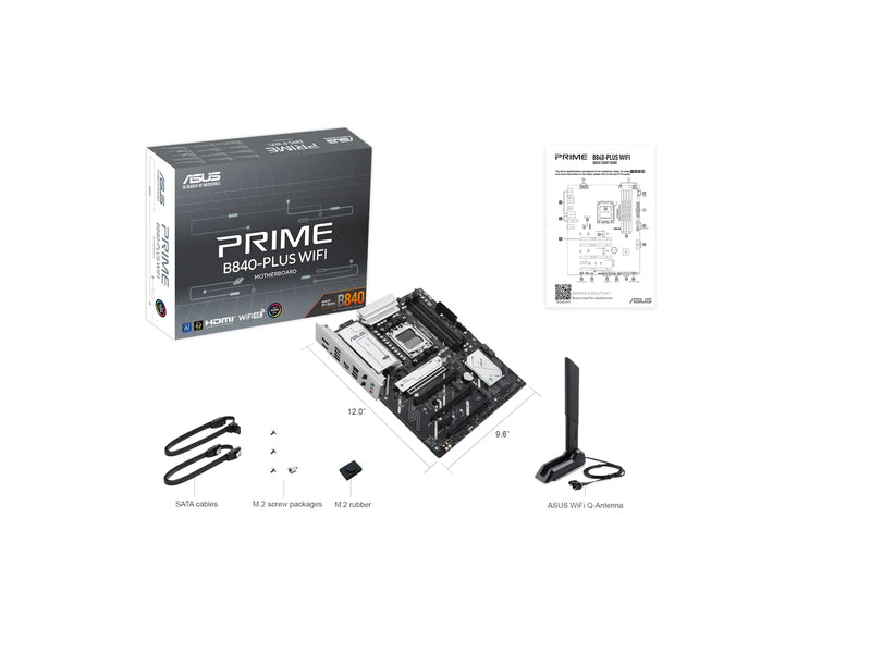ASUS PRIME B840-PLUS WIFI Mainboard - AMD B840 - AMD AM5 - DDR5 RAM - ATX