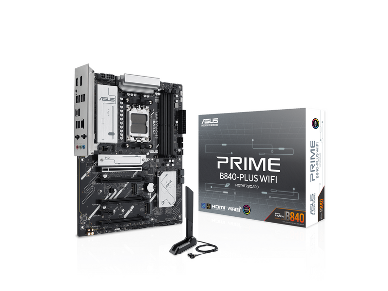 ASUS PRIME B840-PLUS WIFI Mainboard - AMD B840 - AMD AM5 - DDR5 RAM - ATX