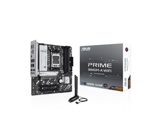 ASUS PRIME B840M-A WIFI Mainboard - AMD B840 - AMD AM5 - DDR5 RAM - Micro-ATX