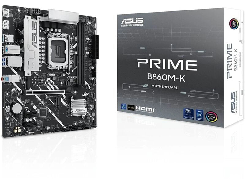 ASUS PRIME B860M-K Mainboard - Intel B860 - Intel LGA1851 - DDR5 RAM - Micro-ATX
