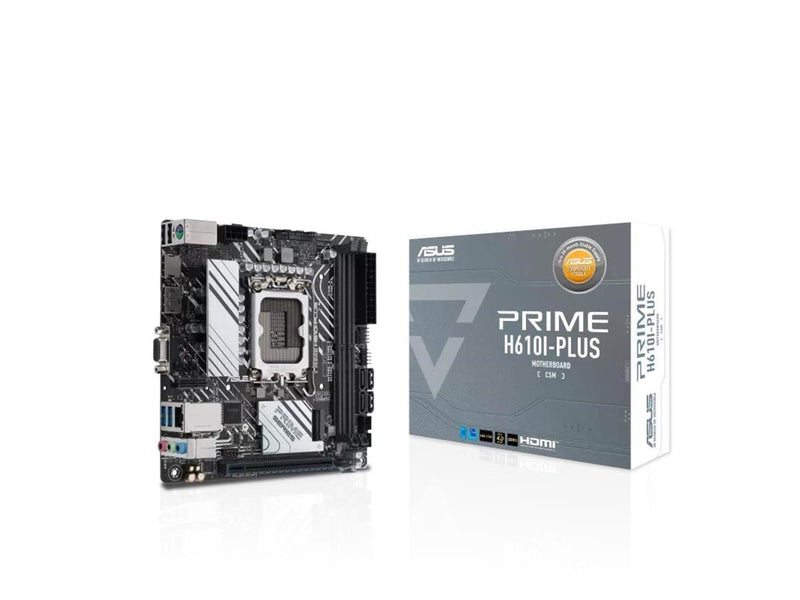 ASUS PRIME H610I-PLUS-CSM Mainboard - Intel H610 - Intel LGA1700 - DDR5 RAM - Mini-ITX