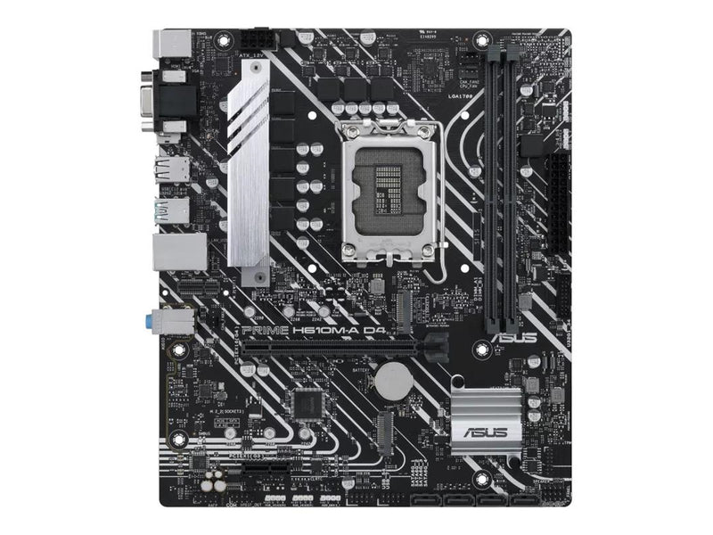 ASUS PRIME H610M-A D4-CSM Mainboard - Intel H610 - Intel LGA1700 - DDR4 RAM - Micro-ATX