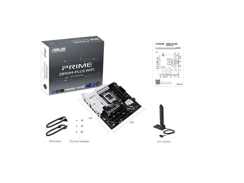 ASUS PRIME Z890M-PLUS WIFI Mainboard - Intel Z890 - Intel LGA1851 - DDR5 RAM - Micro-ATX