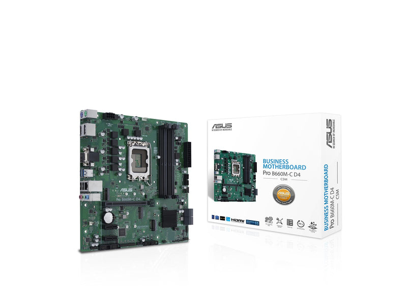 ASUS PRO B660M-C D4-CSM Mainboard - Intel B660 - Intel LGA1700 - DDR4 RAM - Micro-ATX