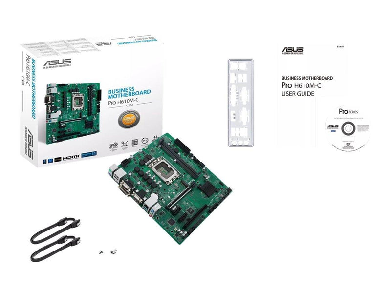 ASUS PRO H610M-C-CSM Mainboard - Intel H610 - Intel LGA1700 - DDR5 RAM - Micro-ATX
