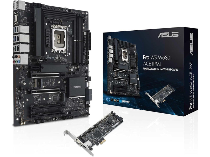 ASUS PRO WS W680-ACE IPMI Mainboard - Intel W680 - Intel LGA1700 - DDR5 RAM - ATX
