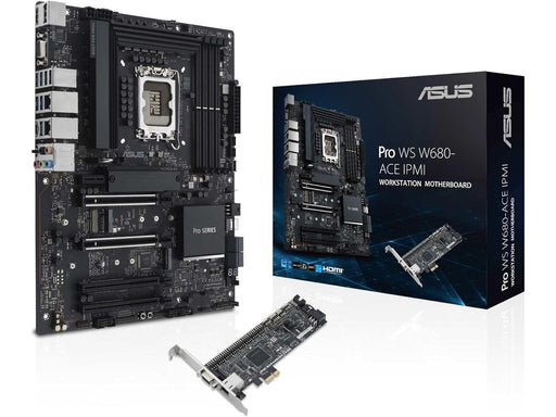 ASUS PRO WS W680-ACE IPMI Mainboard - Intel W680 - Intel LGA1700 - DDR5 RAM - ATX