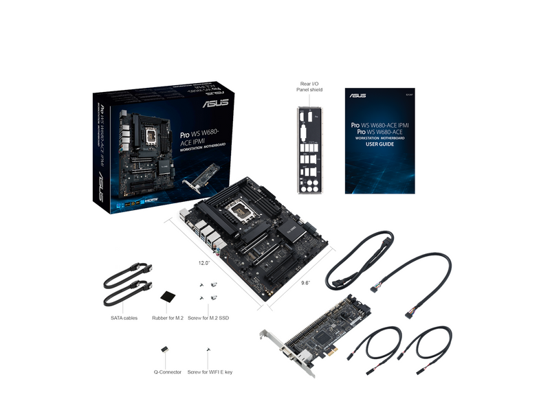 ASUS PRO WS W680-ACE IPMI Mainboard - Intel W680 - Intel LGA1700 - DDR5 RAM - ATX