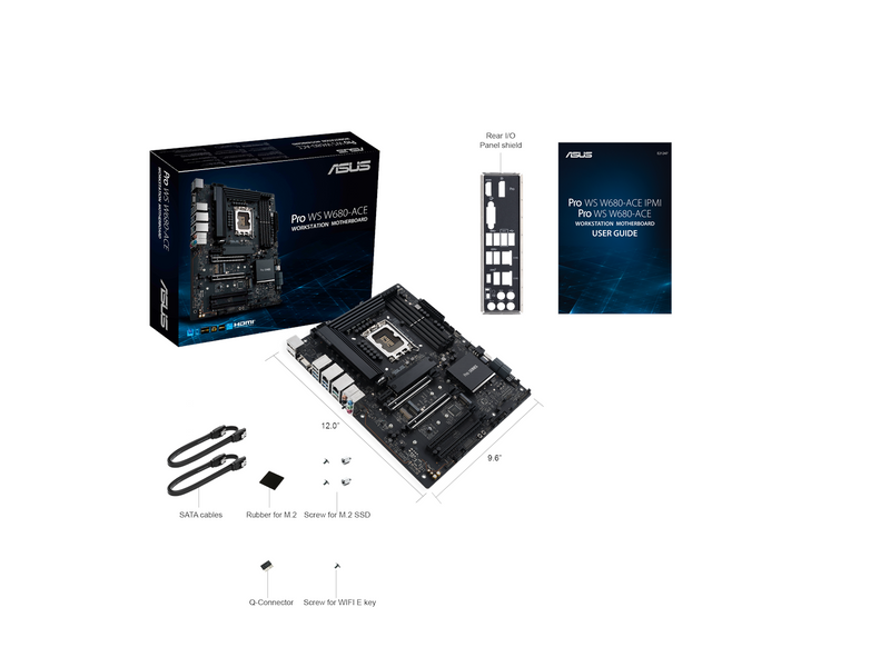 ASUS PRO WS W680-ACE Mainboard - Intel W680 - Intel LGA1700 - DDR5 RAM - ATX