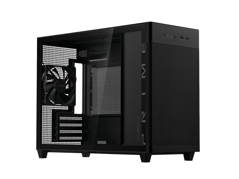 ASUS Prime AP201 Tempered Glass - Black - Gehäuse - Minitower - Schwarz