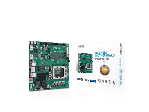 ASUS Pro H610T D4-CSM Mainboard - Intel H610 - Intel LGA1700 - DDR4 RAM - Thin Mini-ITX