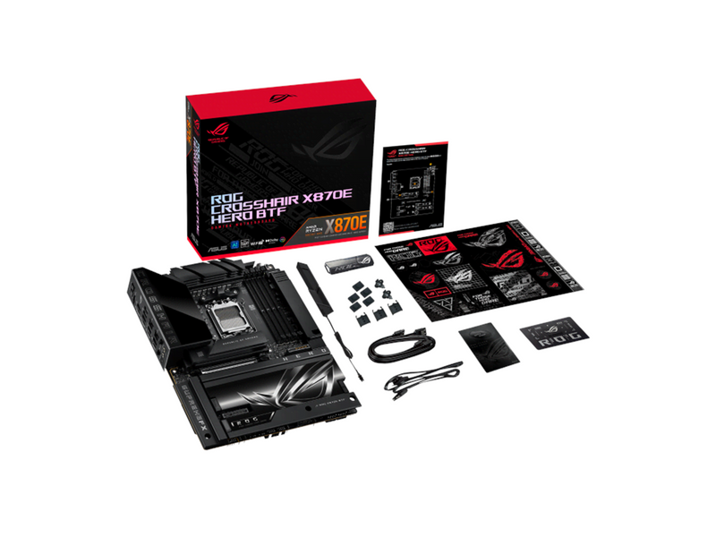 ASUS ROG CROSSHAIR X870E HERO BTF Edition Mainboard - AMD X870E - AMD AM5 - DDR5 RAM - ATX (BTF Standard)