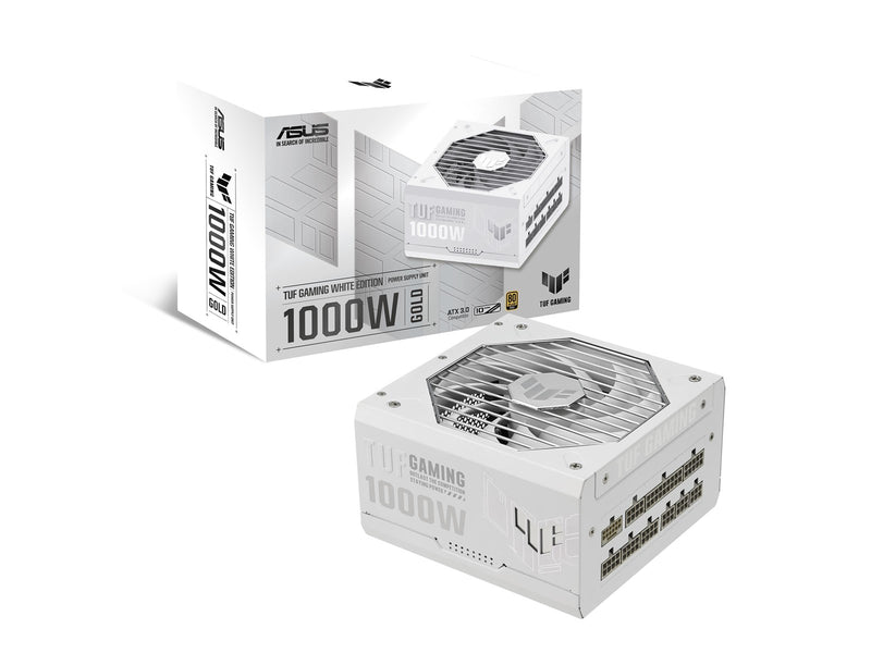 ASUS TUF GAMING 1000G - White Netzteile - 1000 Watt - 135 mm - ATX 3.1 - 80 Plus Gold zertifiziert