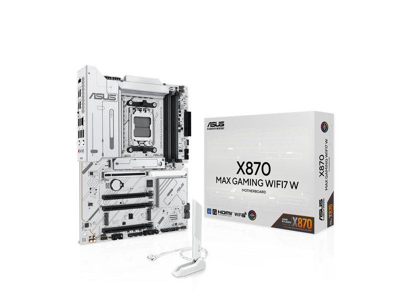 ASUS X870 MAX GAMING WIFI7 WHITE Mainboard - AMD X870 - AMD AM5 - DDR5 RAM - ATX
