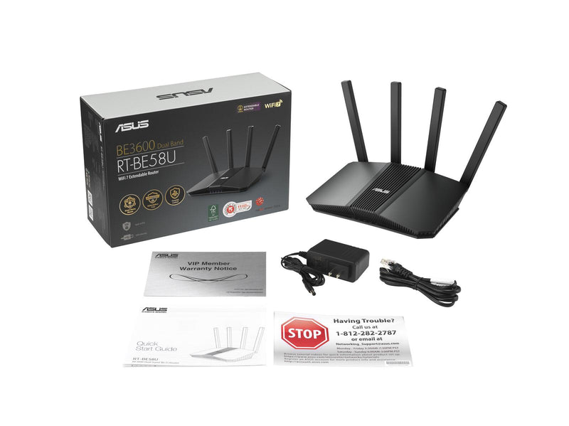 ASUS RT-BE58U BE3600 Dual Band WiFi 7 erweiterbarer Router (90IG0910-MO3C00)
