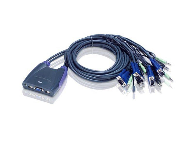 ATEN CS64US 4-Port USB VGA/Audio Cable KVM Switch 0.9m
