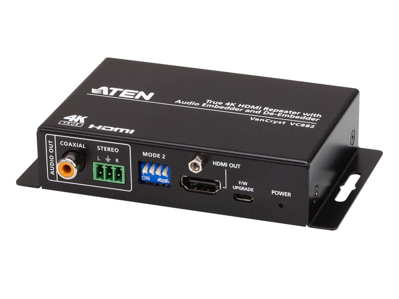 ATEN VC882 True 4K HDMI Repeater with Audio Embedder and De-Embedder