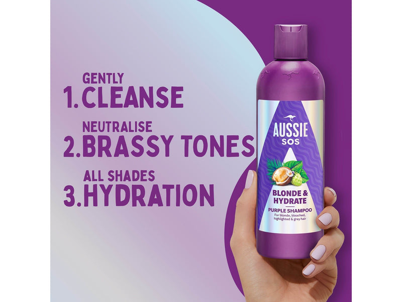 AUSSIE SOS Blonde & Hydrate Lilla - 300ml