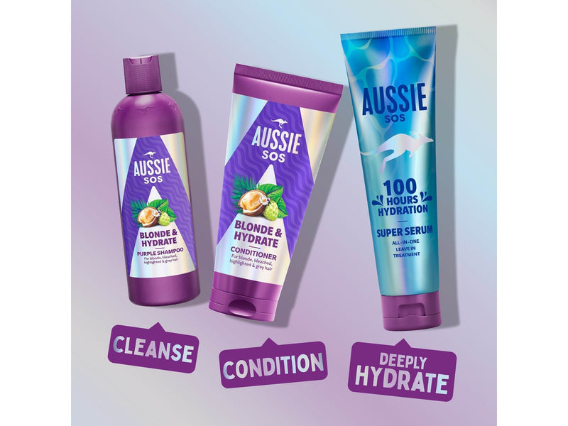 AUSSIE SOS Blonde & Hydrate Lilla - 300ml