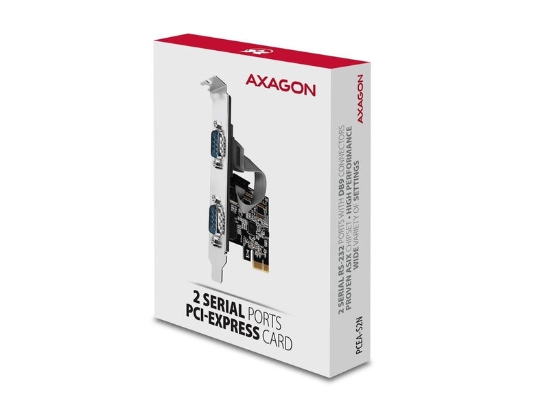 AXAGON 2 Serielle Ports DB9 PCI-Express Karte