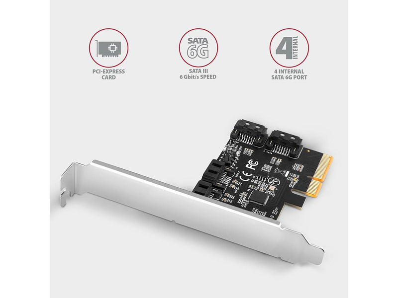 AXAGON 4 × interner SATA 6G-Port-PCIe-Controller