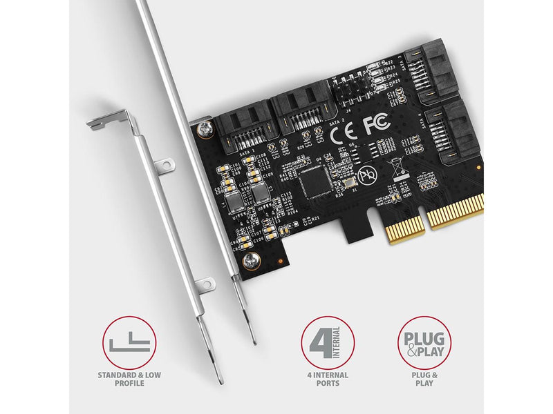 AXAGON 4 × interner SATA 6G-Port-PCIe-Controller