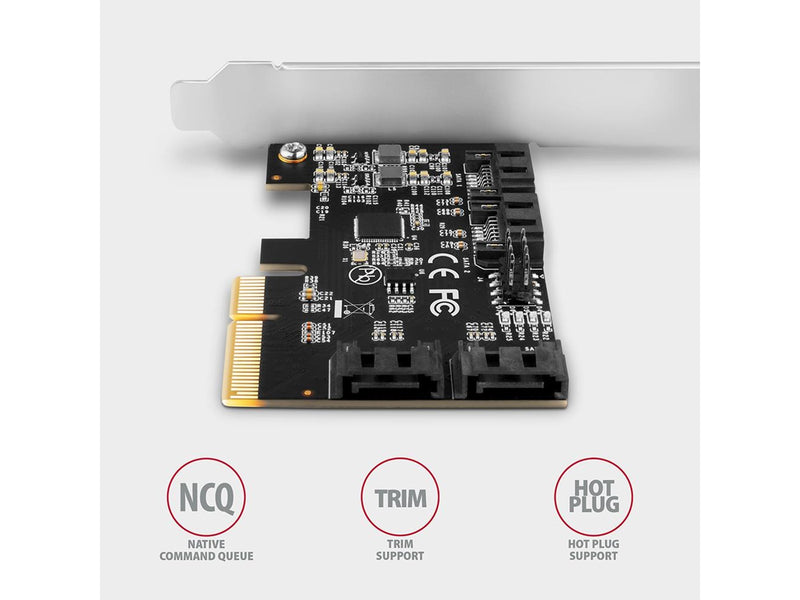 AXAGON 4 × interner SATA 6G-Port-PCIe-Controller