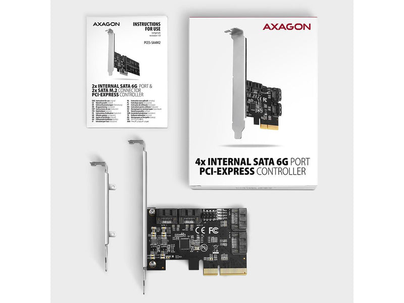 AXAGON 4 × interner SATA 6G-Port-PCIe-Controller