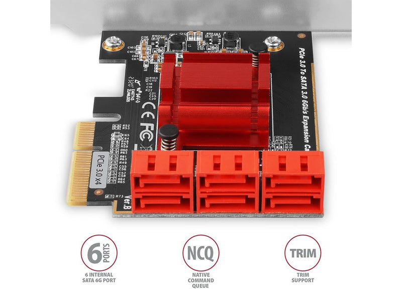 AXAGON 6 × interner SATA 6G-Port-PCIe-Controller