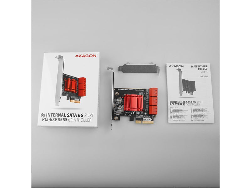 AXAGON 6 × interner SATA 6G-Port-PCIe-Controller