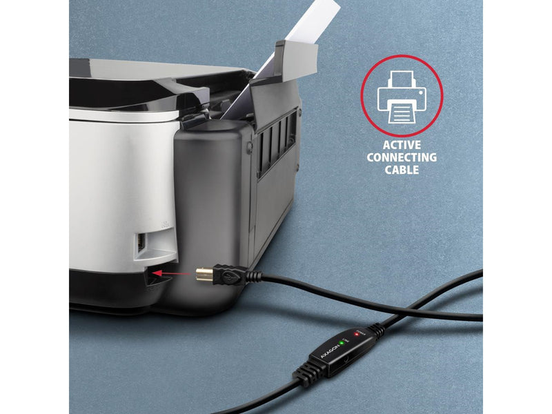 AXAGON ADR-220B USB 2.0 A-M -> B-M aktives Anschluss-/Repeaterkabel 20m - Kabel - Digital/Daten USB-Kabel