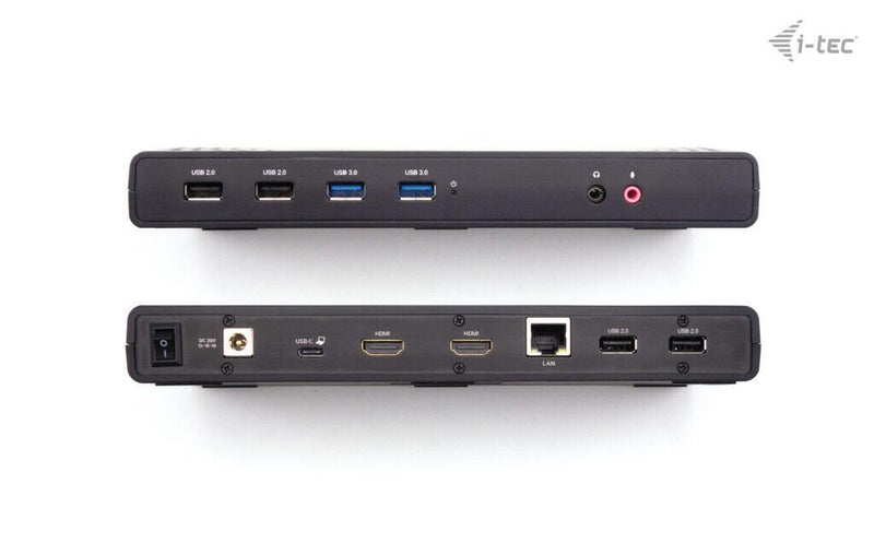 I-TEC USB 3.0/USB-C/Thunderbolt Dual Displlay Docking Station mit Power Delivery 100W