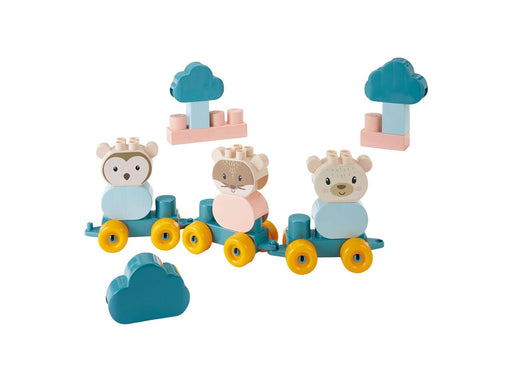 Abrick Animal Train Bear with Building Blocks in Suitcase 28 pcs.