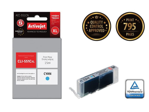 ActiveJet Premium ACC-551CN - cyan - compatible - ink cartridge (alternative for: Canon CLI-551C)