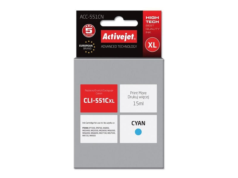 ActiveJet Premium ACC-551CN - cyan - compatible - ink cartridge (alternative for: Canon CLI-551C)