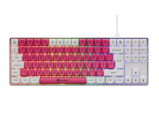 AeroCool Gamiac TKL90G - White/Red - TKL - Kailh Blue