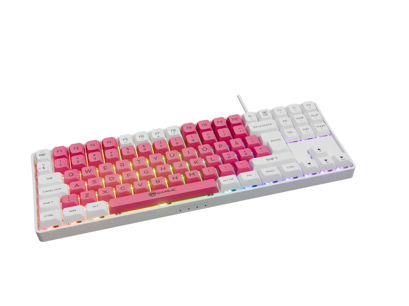 AeroCool Gamiac TKL90G - White/Red - TKL - Kailh Blue