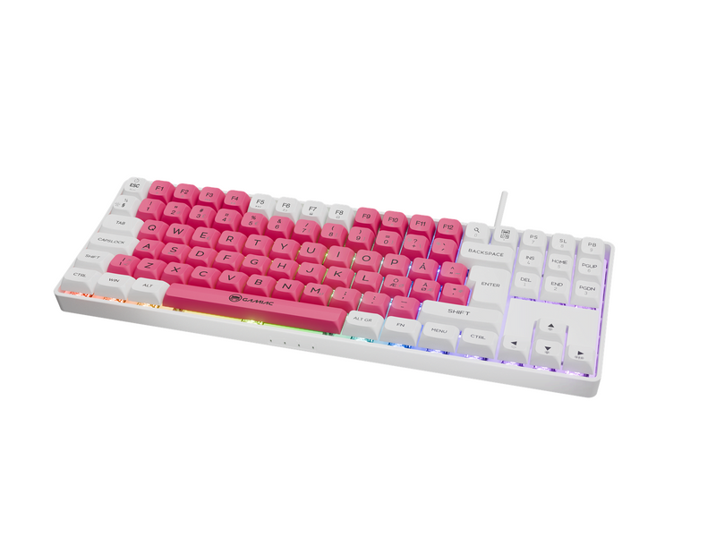 AeroCool Gamiac TKL90G - White/Red - TKL - Kailh Blue