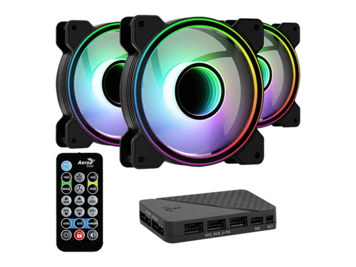AeroCool Mirage 12 ARGB Pro - Gehäuselüfter - 120mm - Schwarz mit RGB LED - 18 dBA