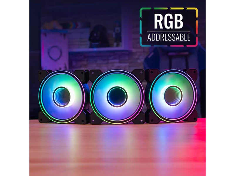 AeroCool Mirage 12 ARGB Pro - Gehäuselüfter - 120mm - Schwarz mit RGB LED - 18 dBA