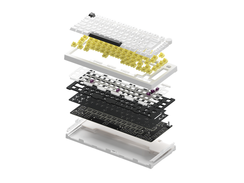 Akkogear 5075B Plus-S - Black&White - Akko Rosewood - Gaming Tastatur (TKL) - 80% - Universal - Weiss