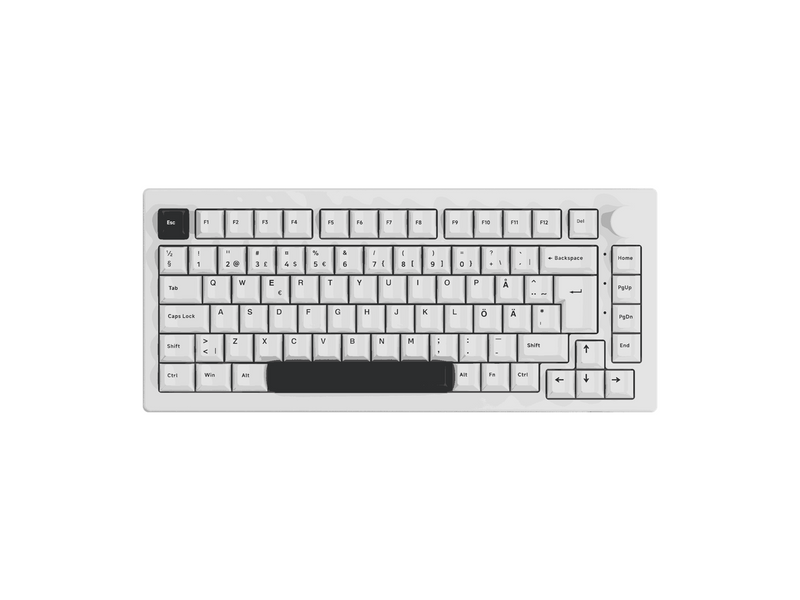 Akkogear 5075B Plus-S - Black&White - Akko Rosewood - Gaming Tastatur (TKL) - 80% - Universal - Weiss