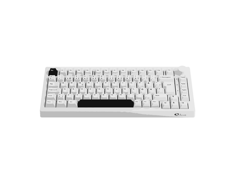 Akkogear 5075B Plus-S - Black&White - Akko Rosewood - Gaming Tastatur (TKL) - 80% - Universal - Weiss