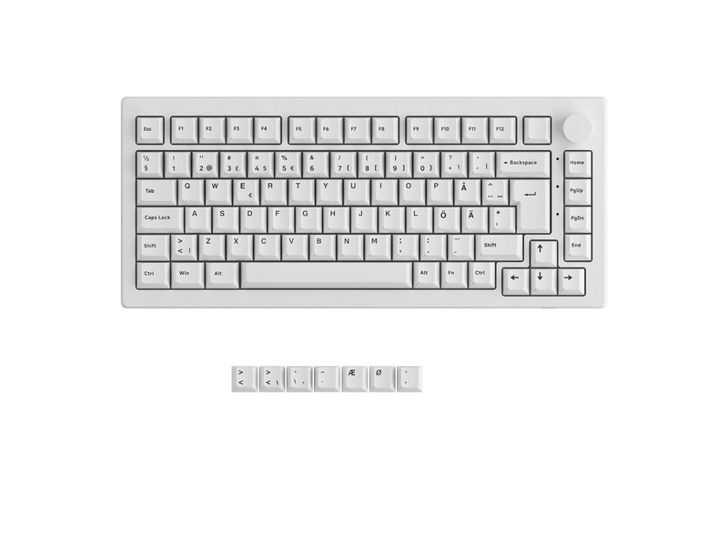 Akkogear 5075B Plus-S - Black&White - Akko Rosewood - Gaming Tastatur (TKL) - 80% - Universal - Weiss