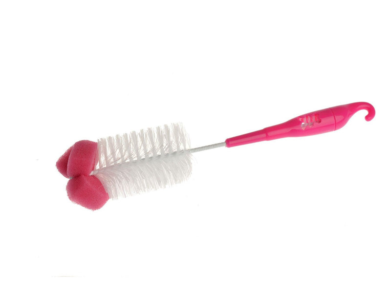 Akuku Bottle cups and nipple brush with sponge PINK
