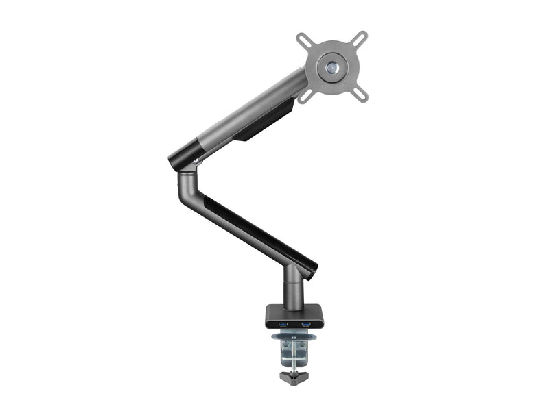 Alterzone  Arm One USB Aluminium Monitorarm, 2 x 3.0 USB-Anschlüsse, Space Gray