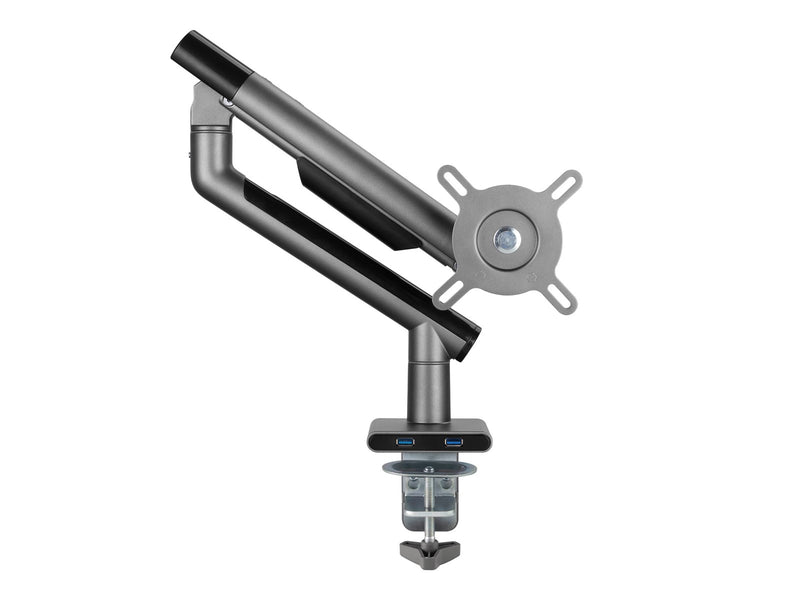 Alterzone  Arm One USB Aluminium Monitorarm, 2 x 3.0 USB-Anschlüsse, Space Gray