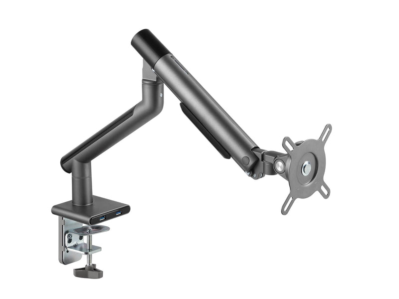 Alterzone  Arm One USB Aluminium Monitorarm, 2 x 3.0 USB-Anschlüsse, Space Gray