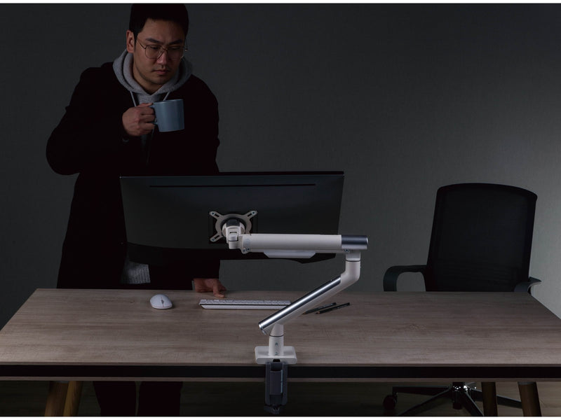 Alterzone Arm One single aluminum monitor arm White